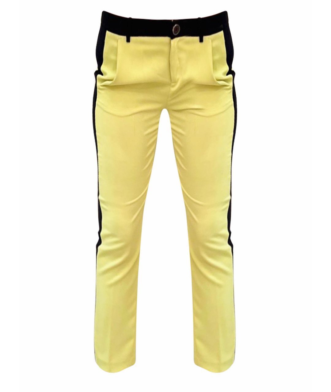PINKO Желтые полиэстеровые прямые брюки, фото 1