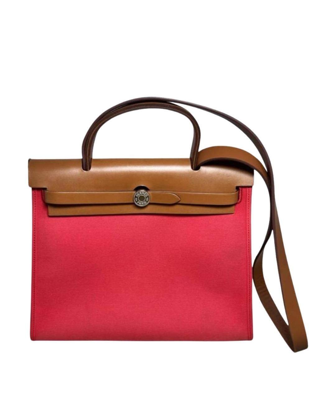 HERMES Красная тканевая сумка через плечо, фото 1