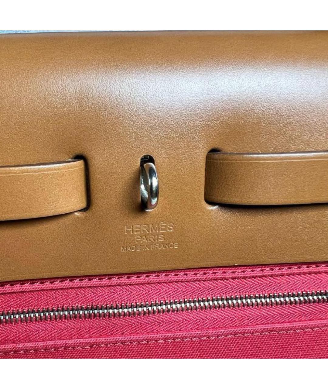 HERMES Красная тканевая сумка через плечо, фото 5