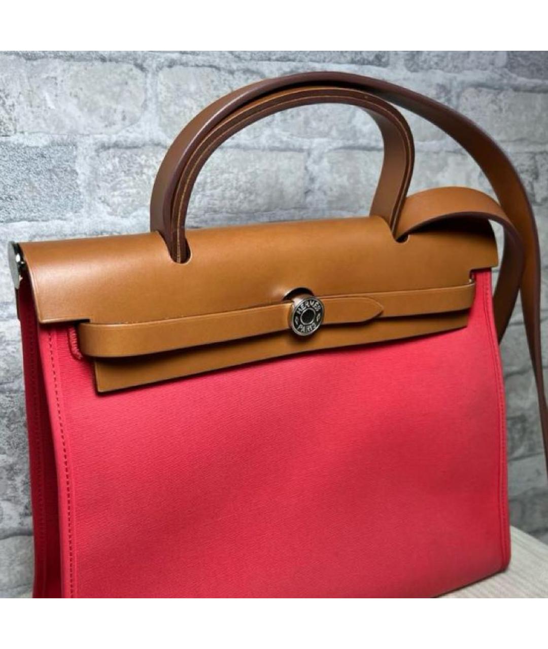 HERMES Красная тканевая сумка через плечо, фото 7