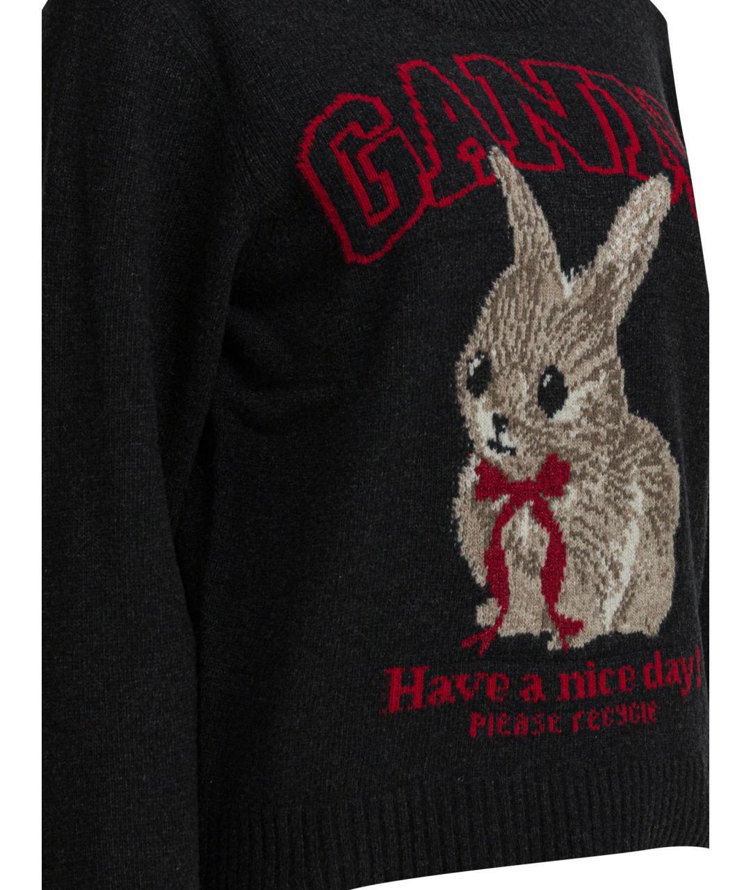 GANNI Черный шерстяной джемпер / свитер, фото 4