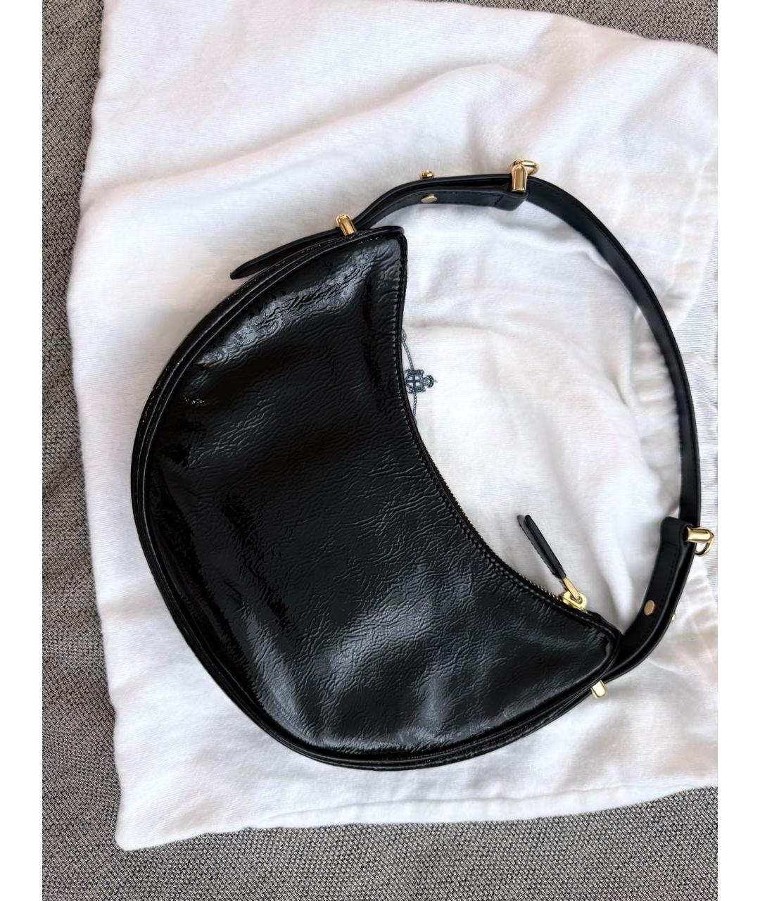 PRADA Черная сумка с короткими ручками из лакированной кожи, фото 3