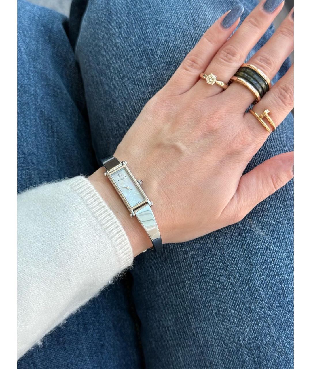 GUCCI Серебряные стальные часы, фото 5