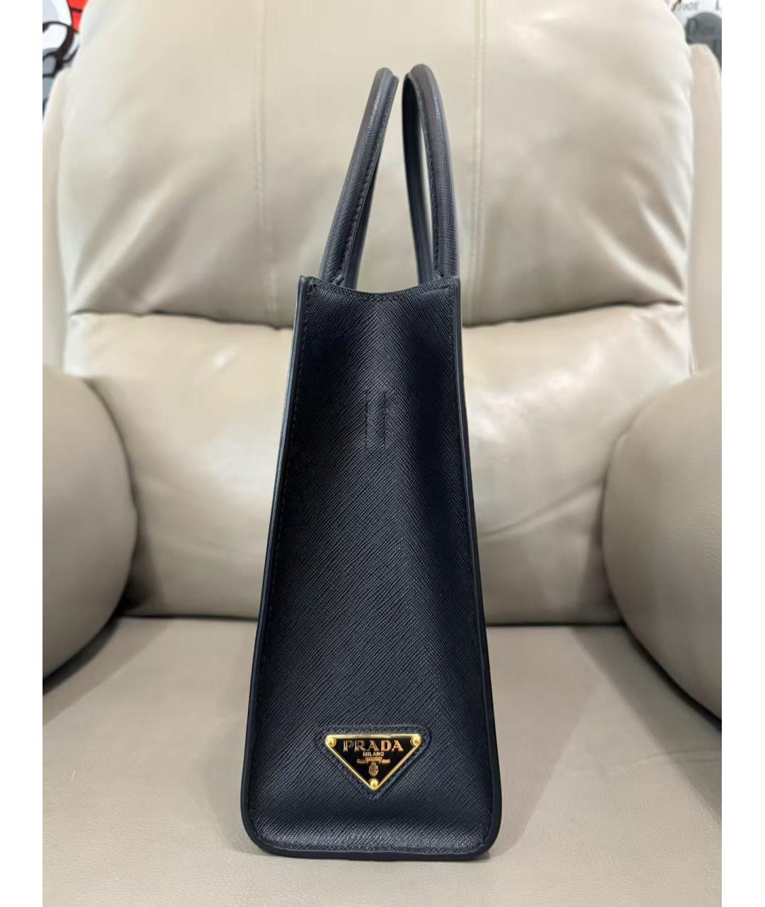 PRADA Черная кожаная сумка тоут, фото 6