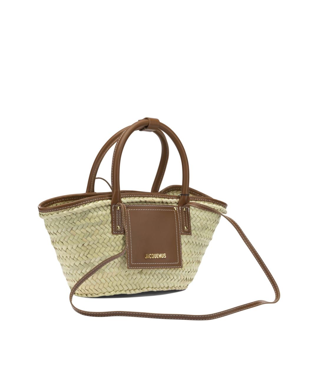 JACQUEMUS Бежевая кожаная сумка тоут, фото 2