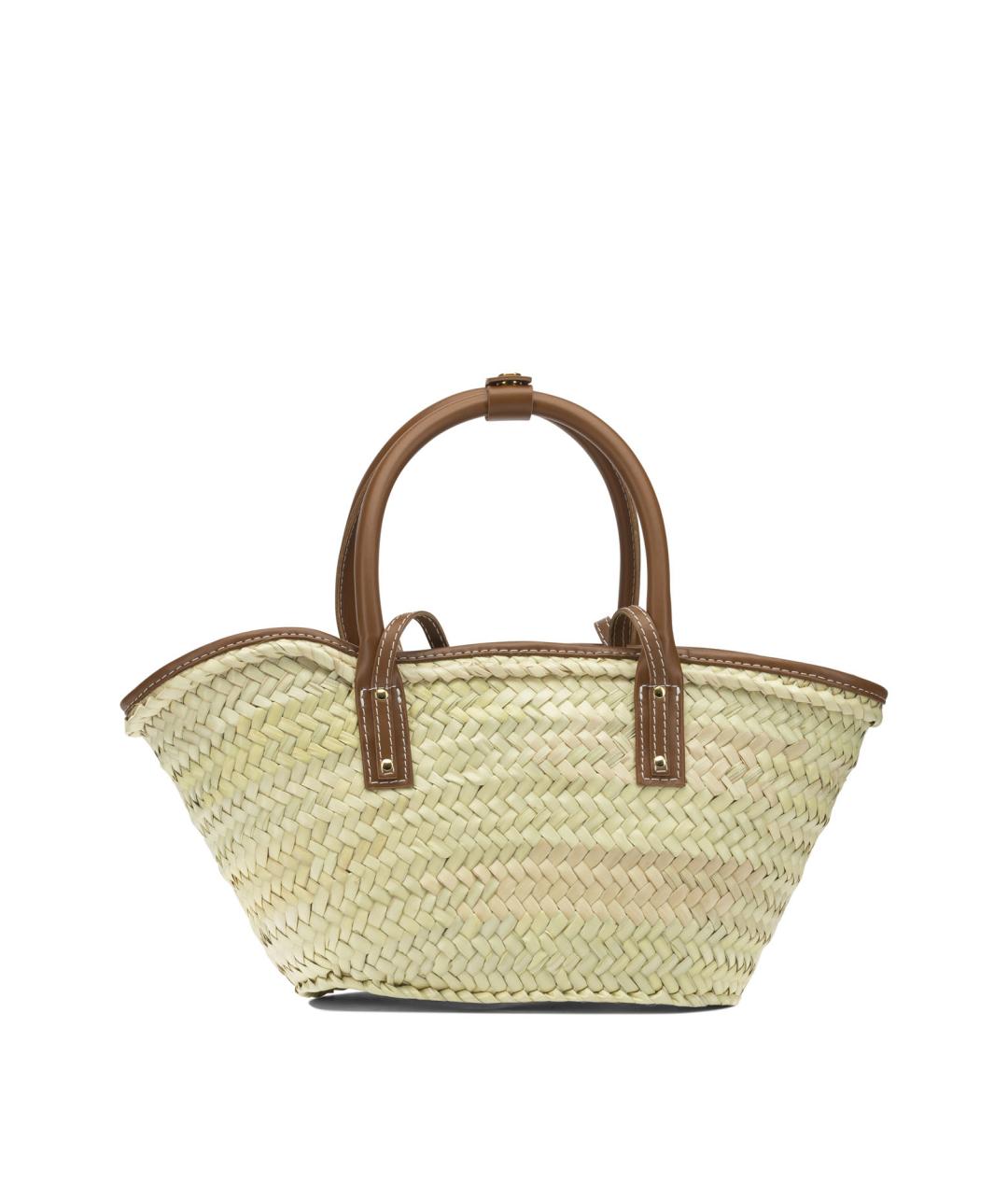 JACQUEMUS Бежевая кожаная сумка тоут, фото 3