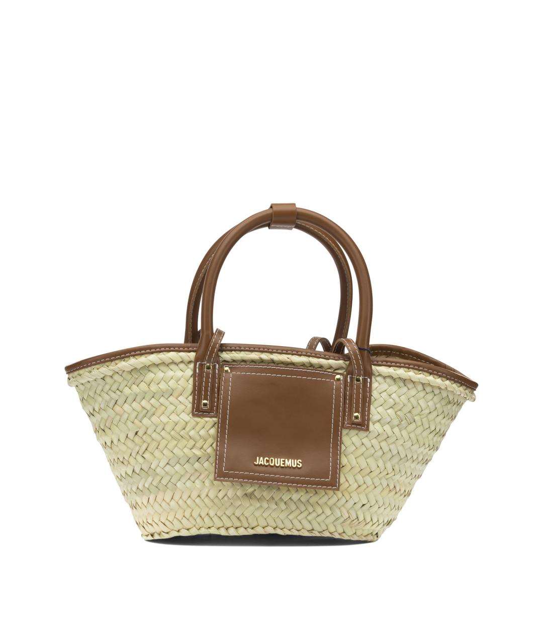JACQUEMUS Бежевая кожаная сумка тоут, фото 1