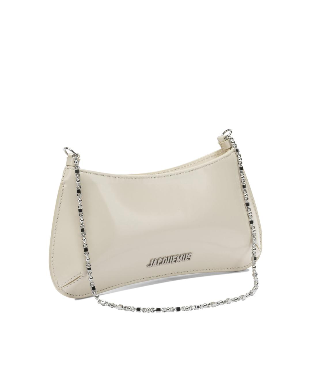JACQUEMUS Белая кожаная сумка через плечо, фото 2