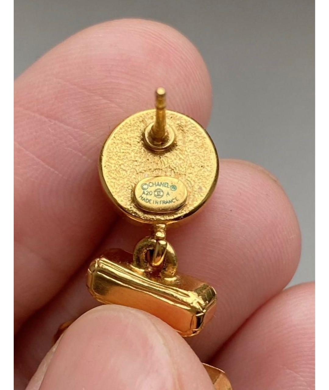 CHANEL Золотые металлические серьги, фото 5