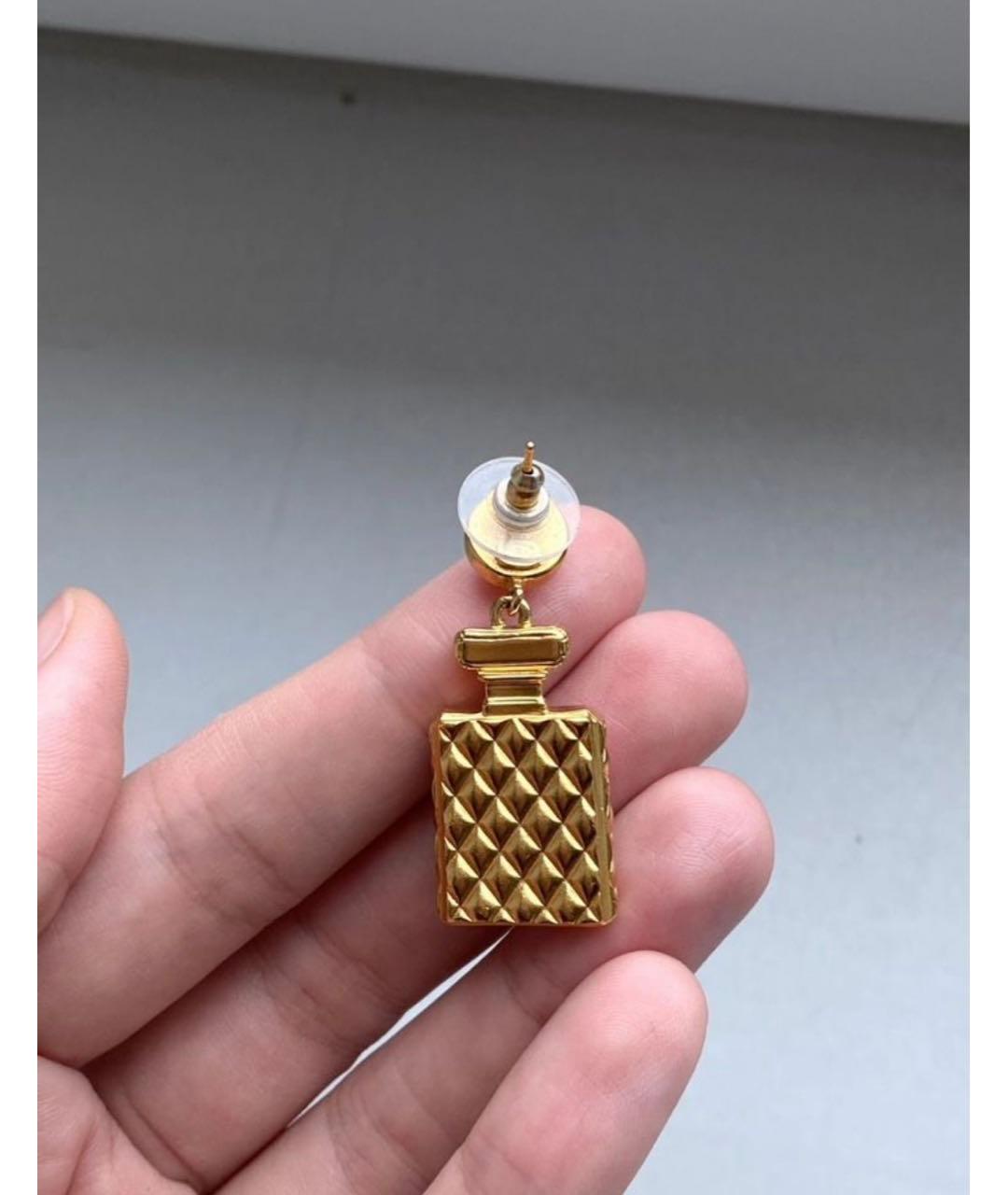 CHANEL Золотые металлические серьги, фото 4