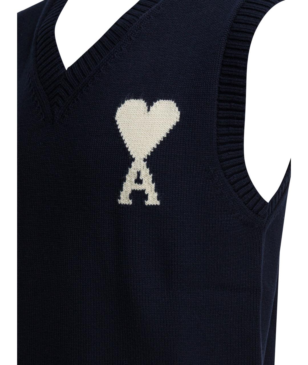 Ami Paris Синяя хлопковая жилетка, фото 4