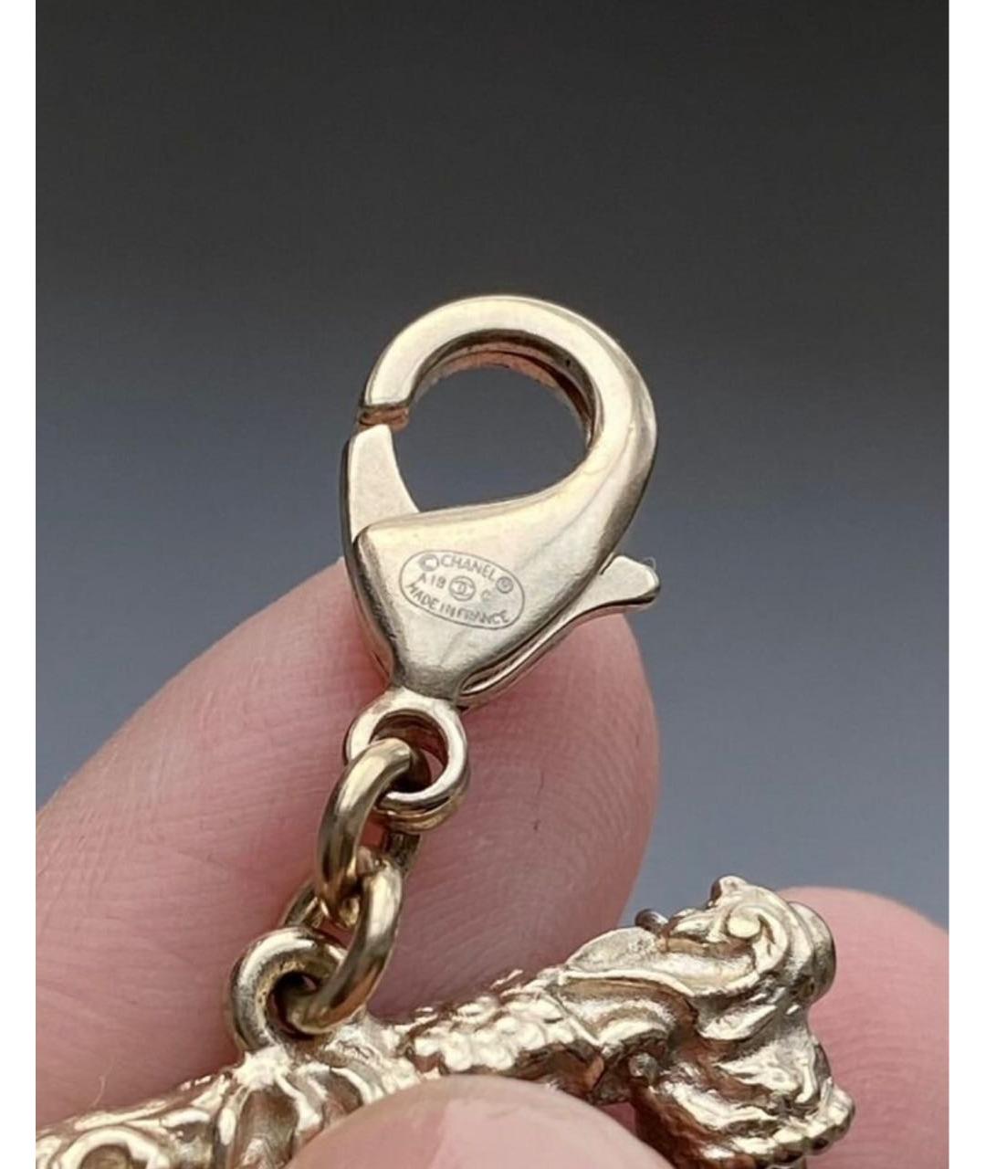 CHANEL Золотой металлический браслет, фото 4