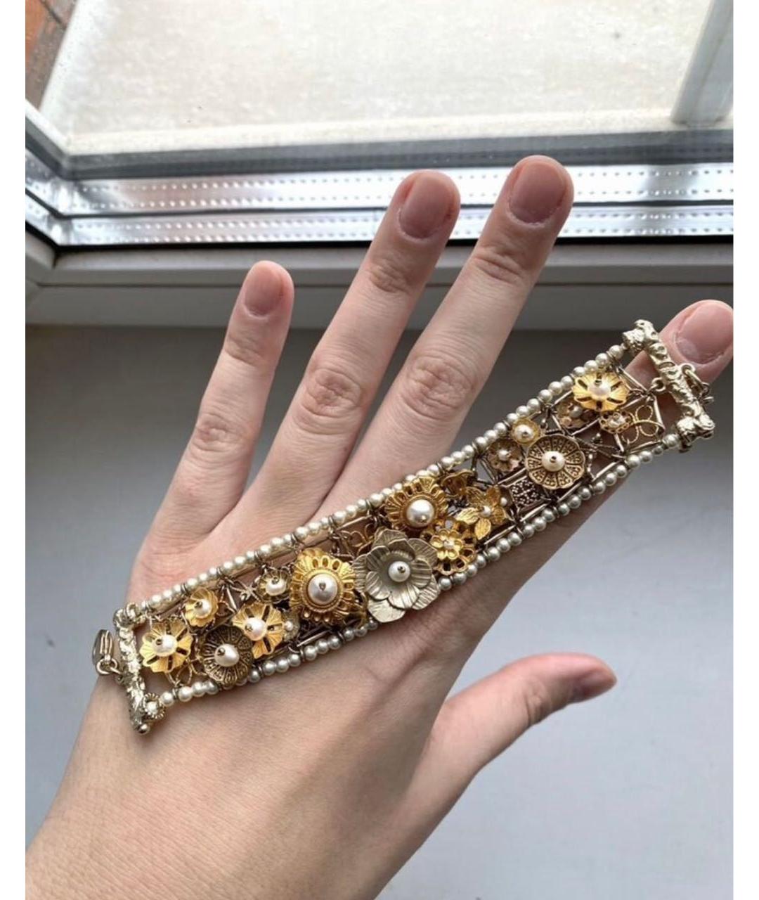 CHANEL Золотой металлический браслет, фото 3