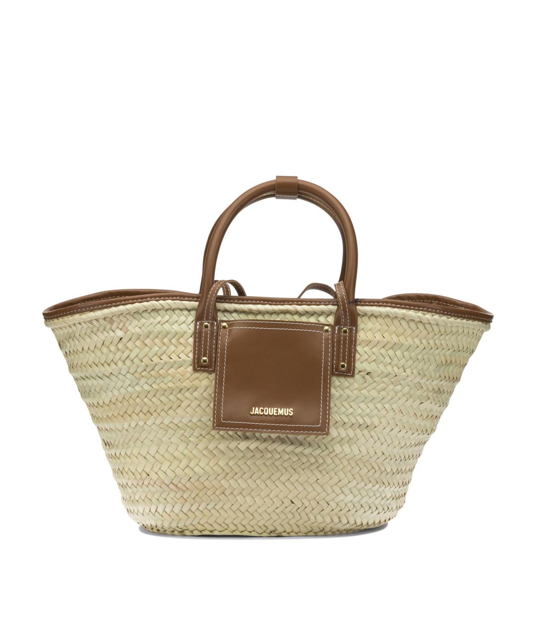JACQUEMUS Бежевая сумка с короткими ручками, фото 1