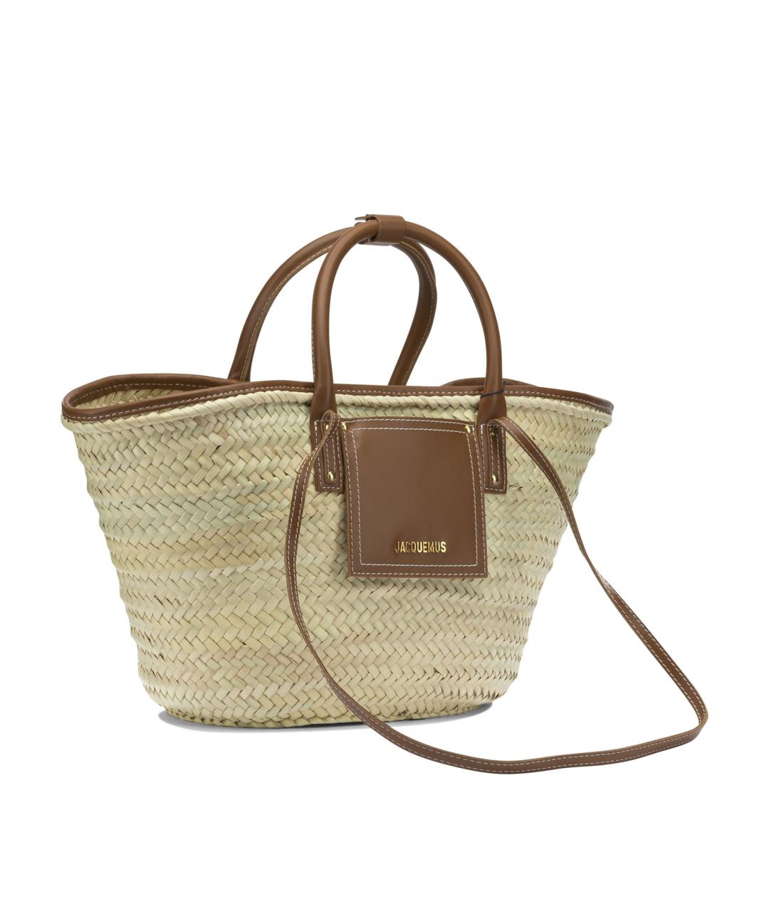JACQUEMUS Бежевая сумка с короткими ручками, фото 2
