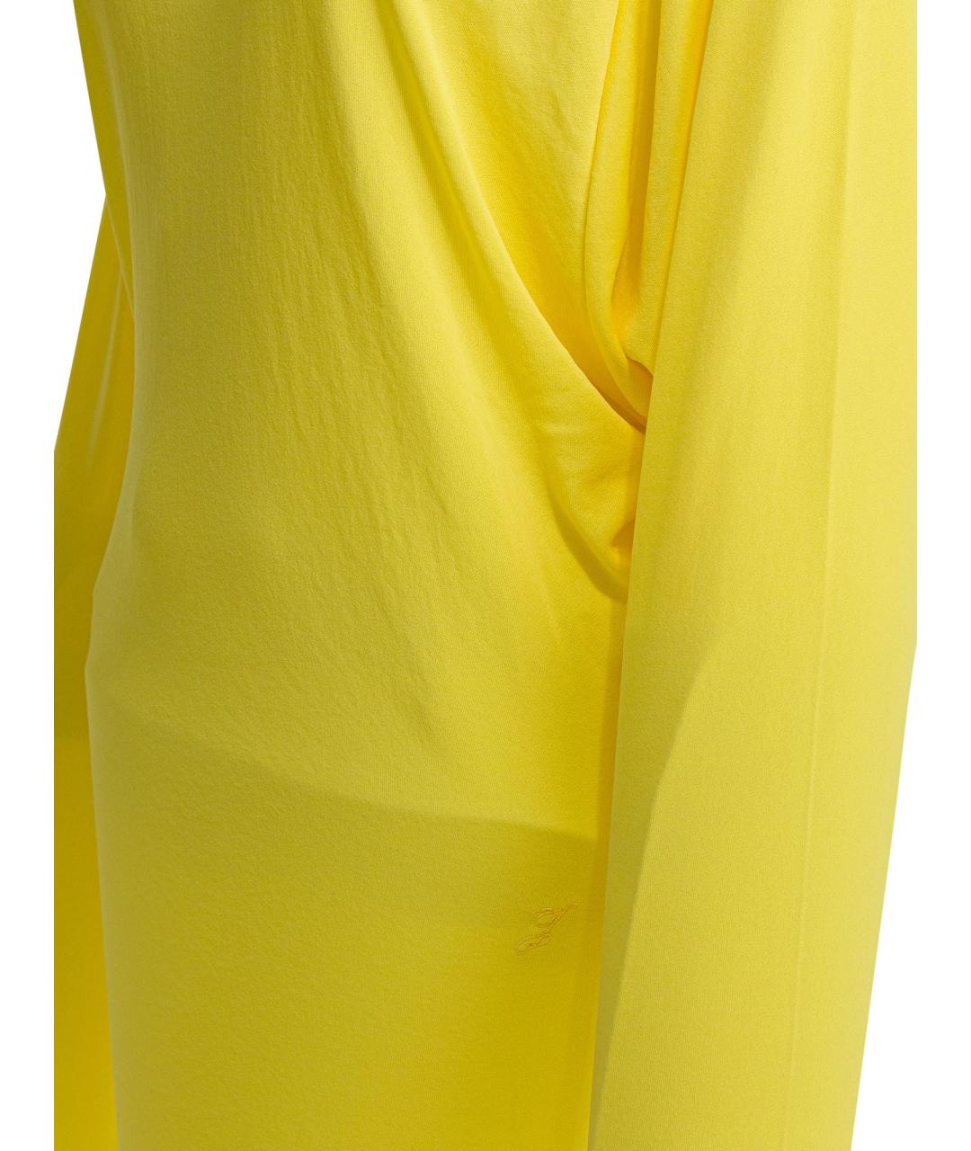 JACQUEMUS Желтое вискозное повседневное платье, фото 4