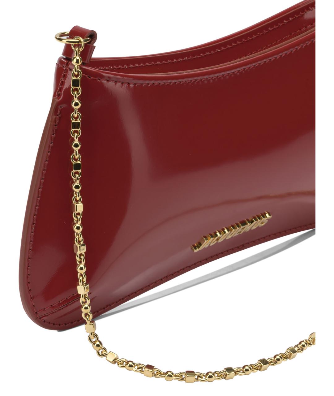 JACQUEMUS Красная кожаная сумка через плечо, фото 4