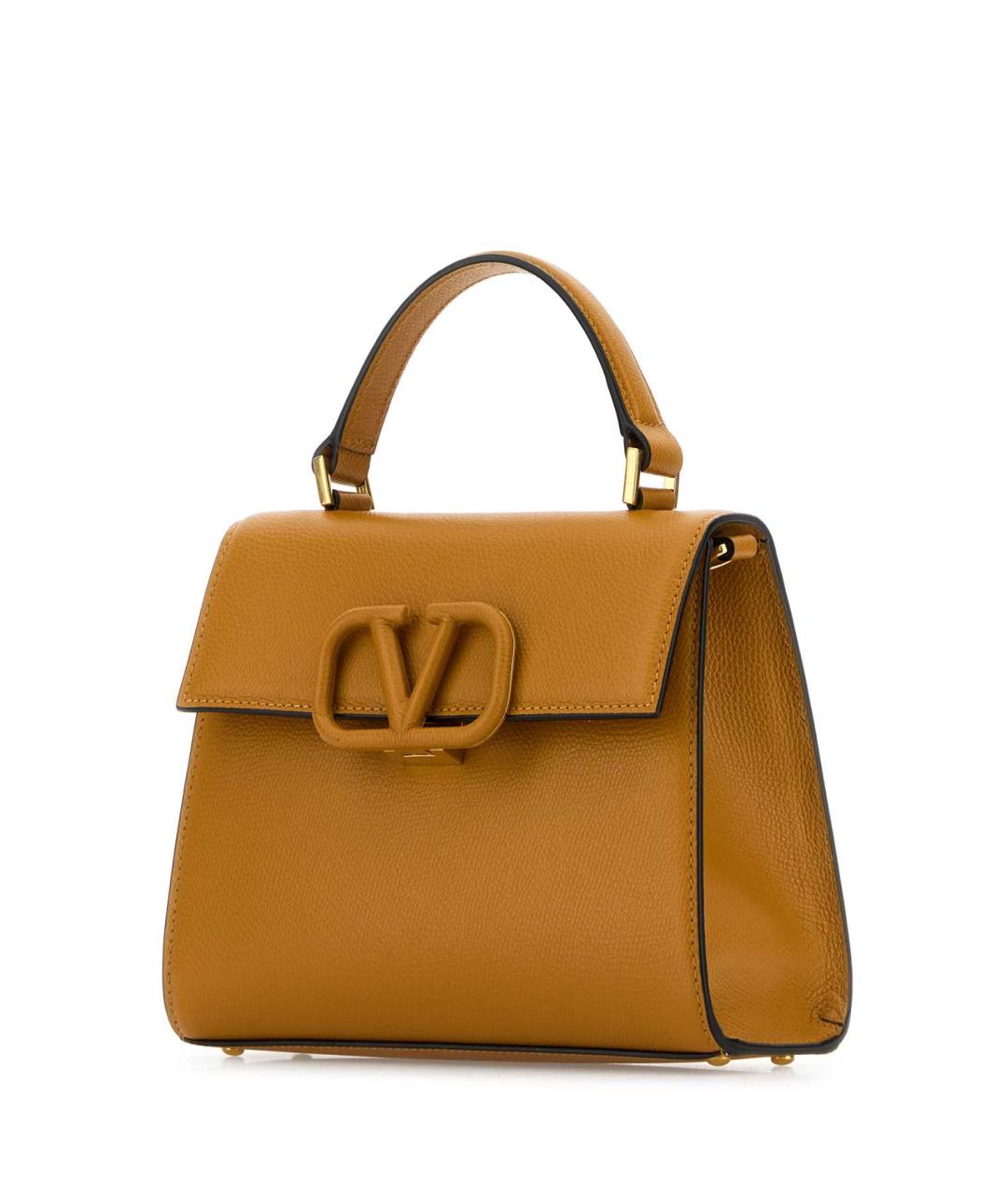 VALENTINO Бежевая кожаная сумка с короткими ручками, фото 2