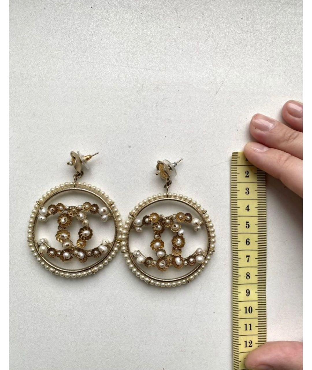 CHANEL Золотые металлические серьги, фото 3