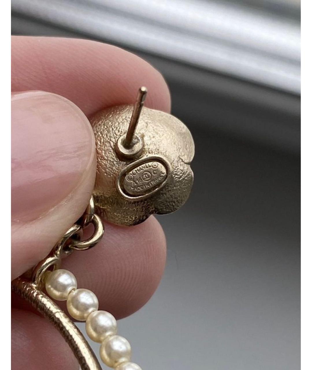 CHANEL Золотые металлические серьги, фото 5