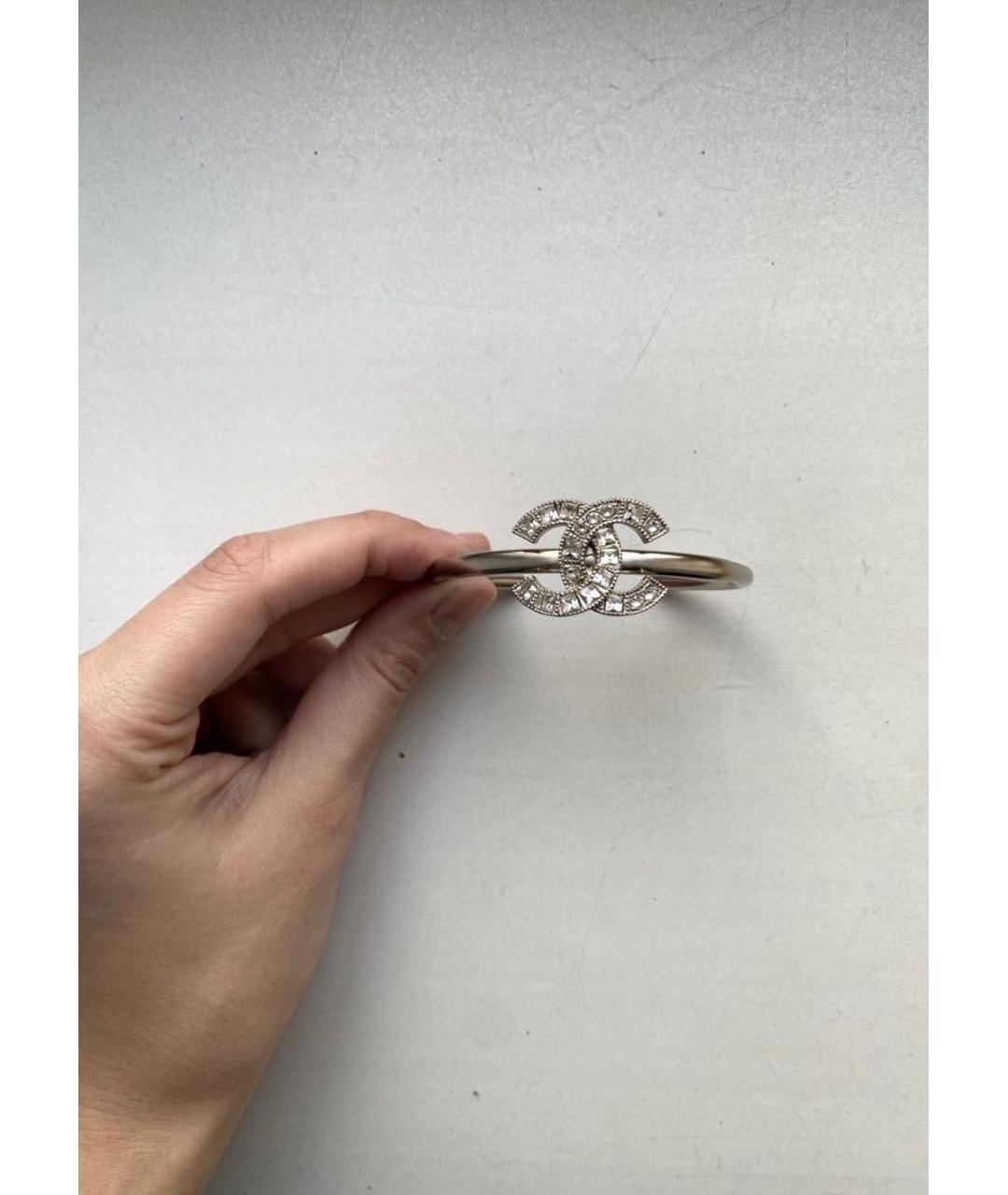 CHANEL Серебрянный металлический браслет, фото 8