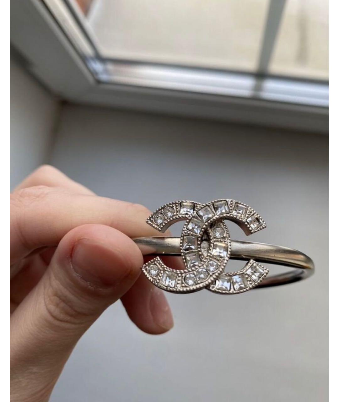 CHANEL Серебрянный металлический браслет, фото 2
