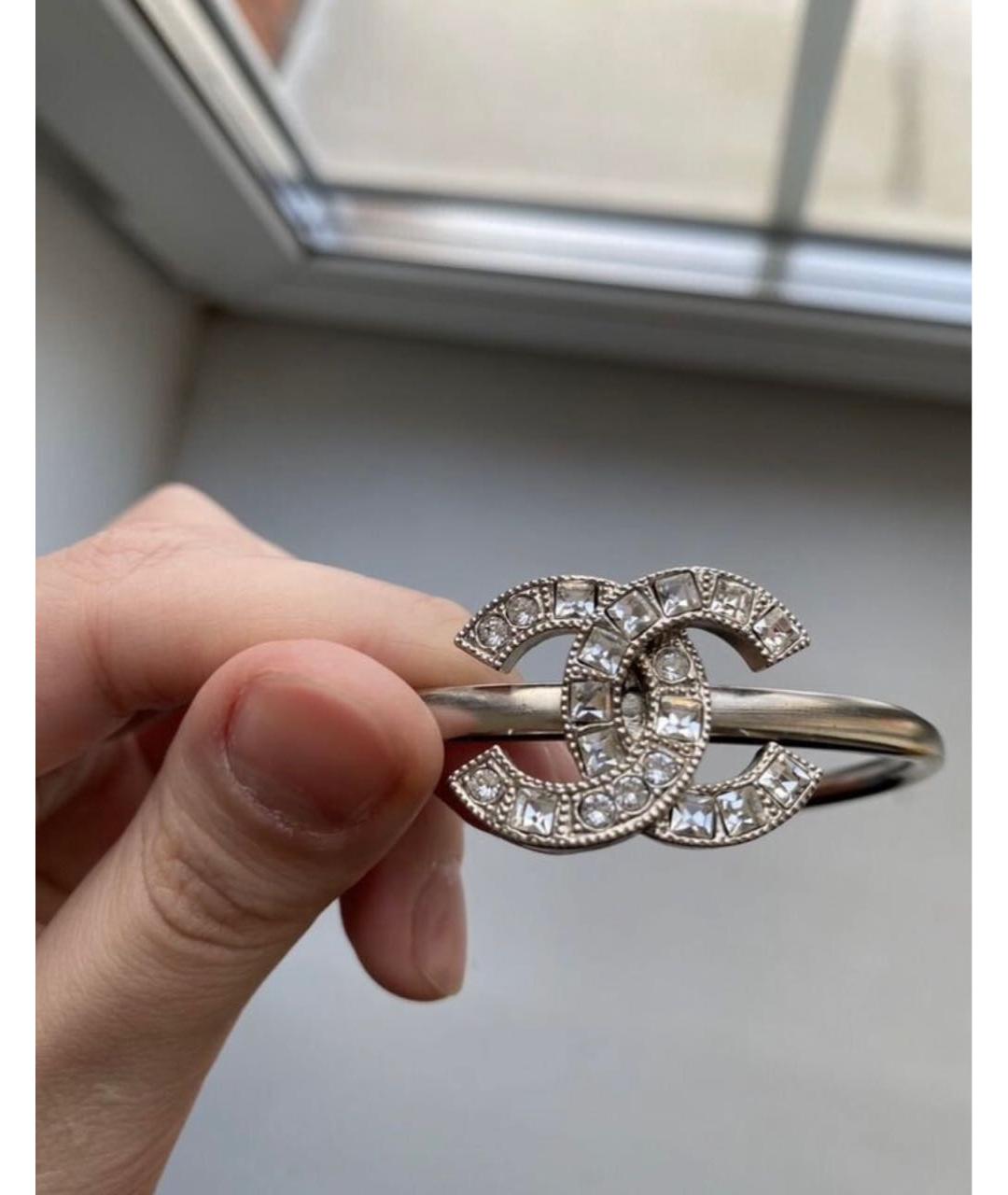 CHANEL Серебрянный металлический браслет, фото 7