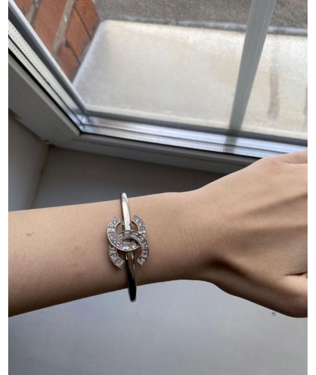 CHANEL Серебрянный металлический браслет, фото 5