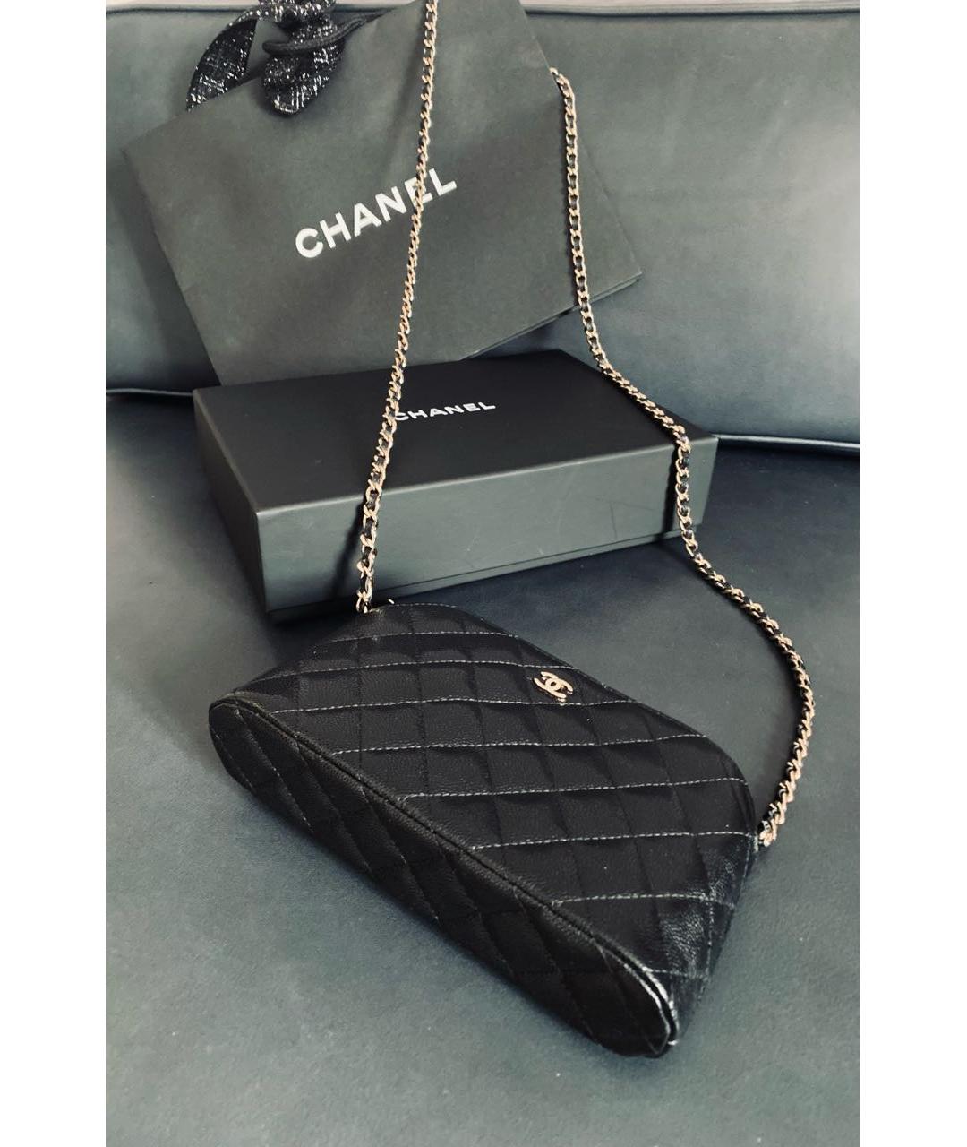 CHANEL Черная кожаная сумка через плечо, фото 2