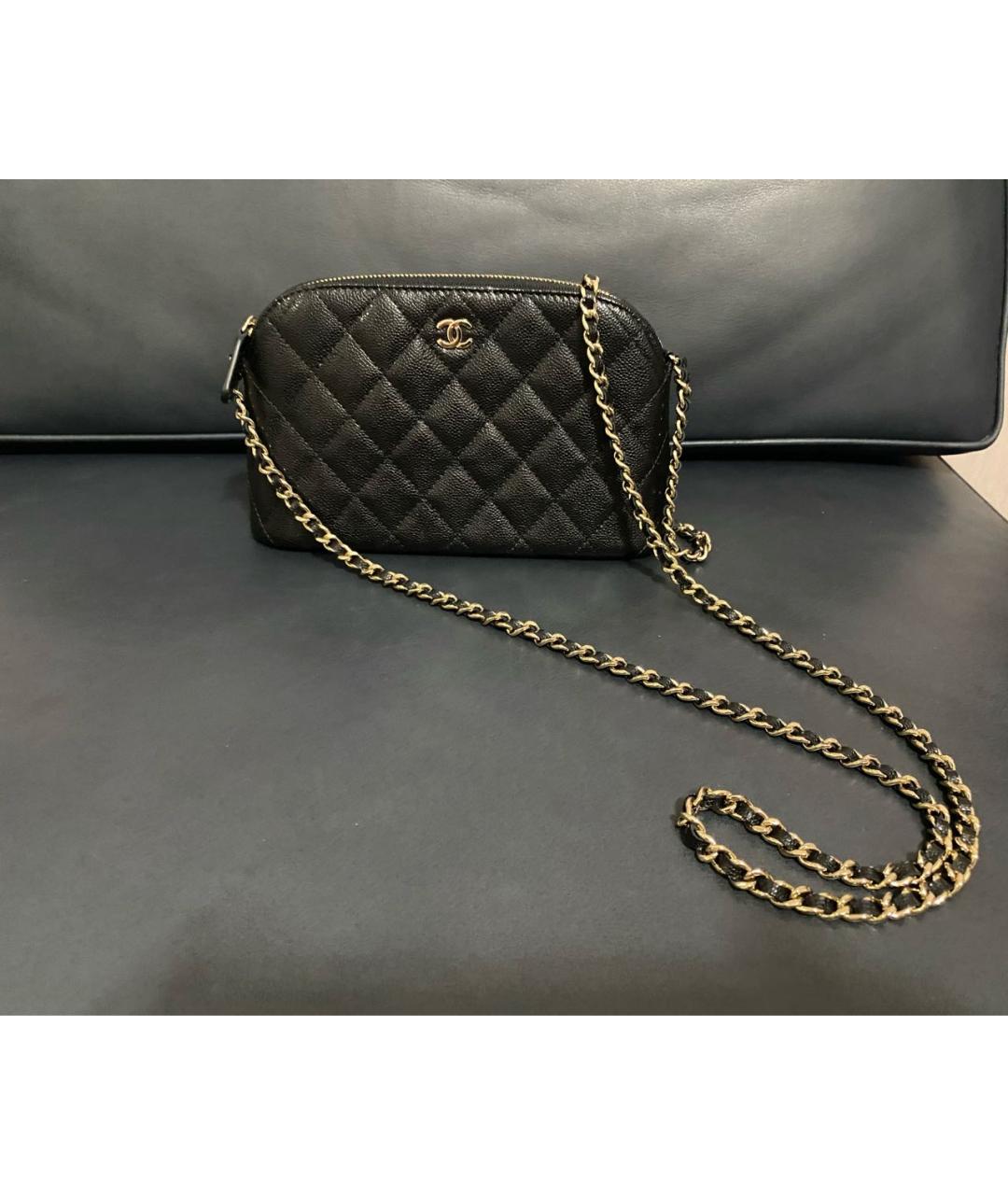 CHANEL Черная кожаная сумка через плечо, фото 5