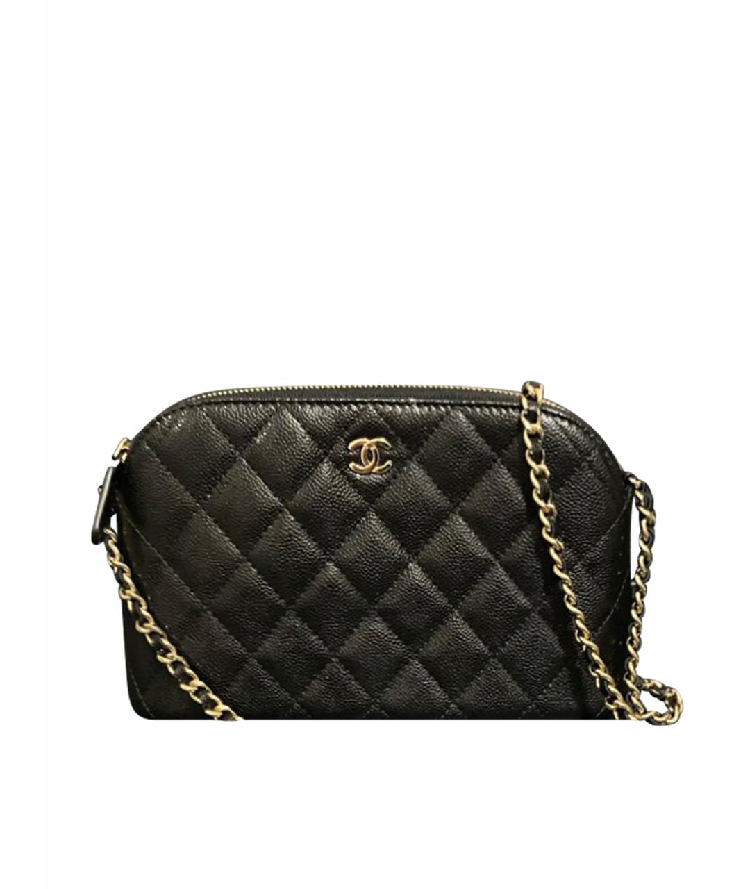CHANEL Черная кожаная сумка через плечо, фото 1