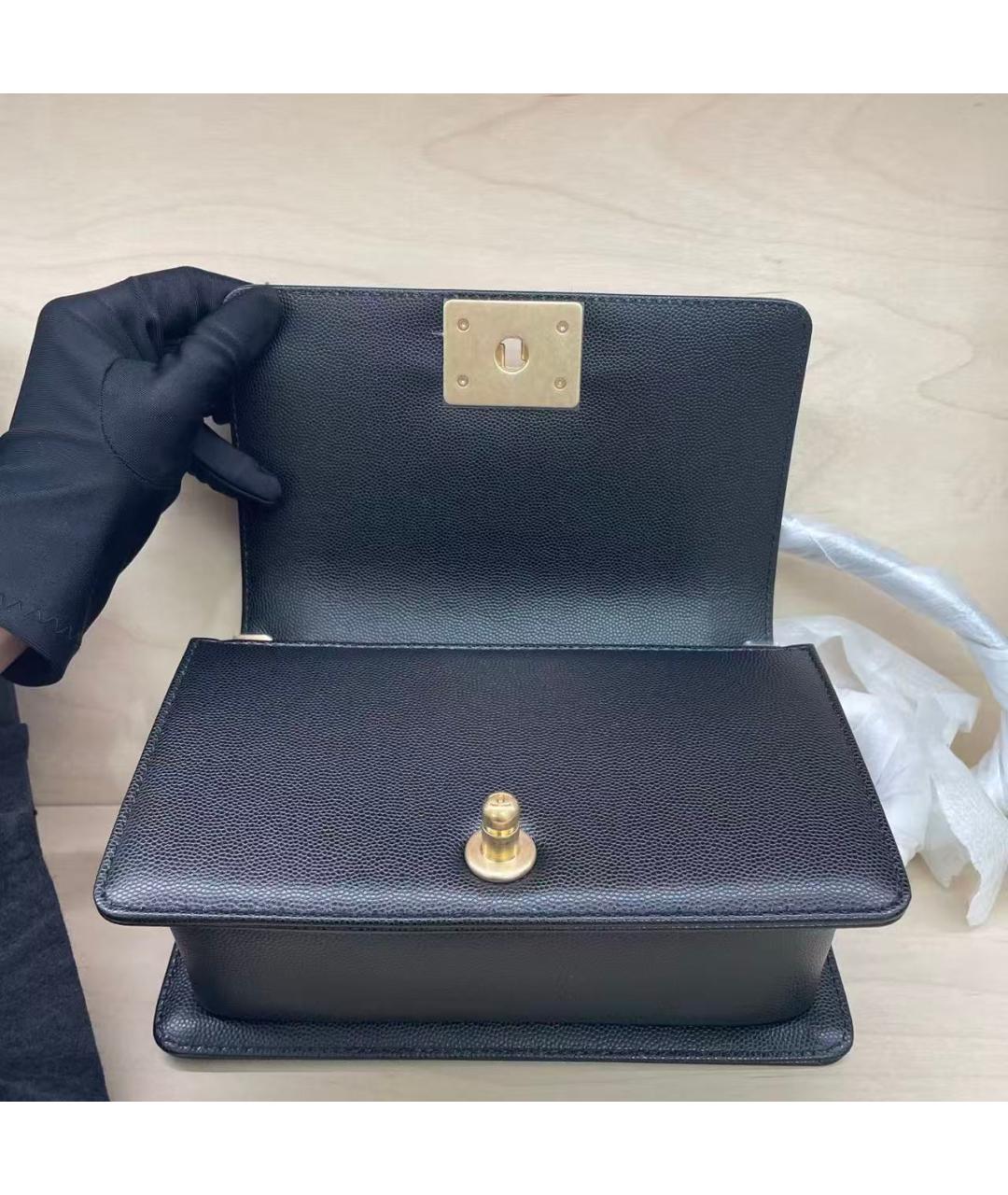 CHANEL Черная кожаная сумка через плечо, фото 7