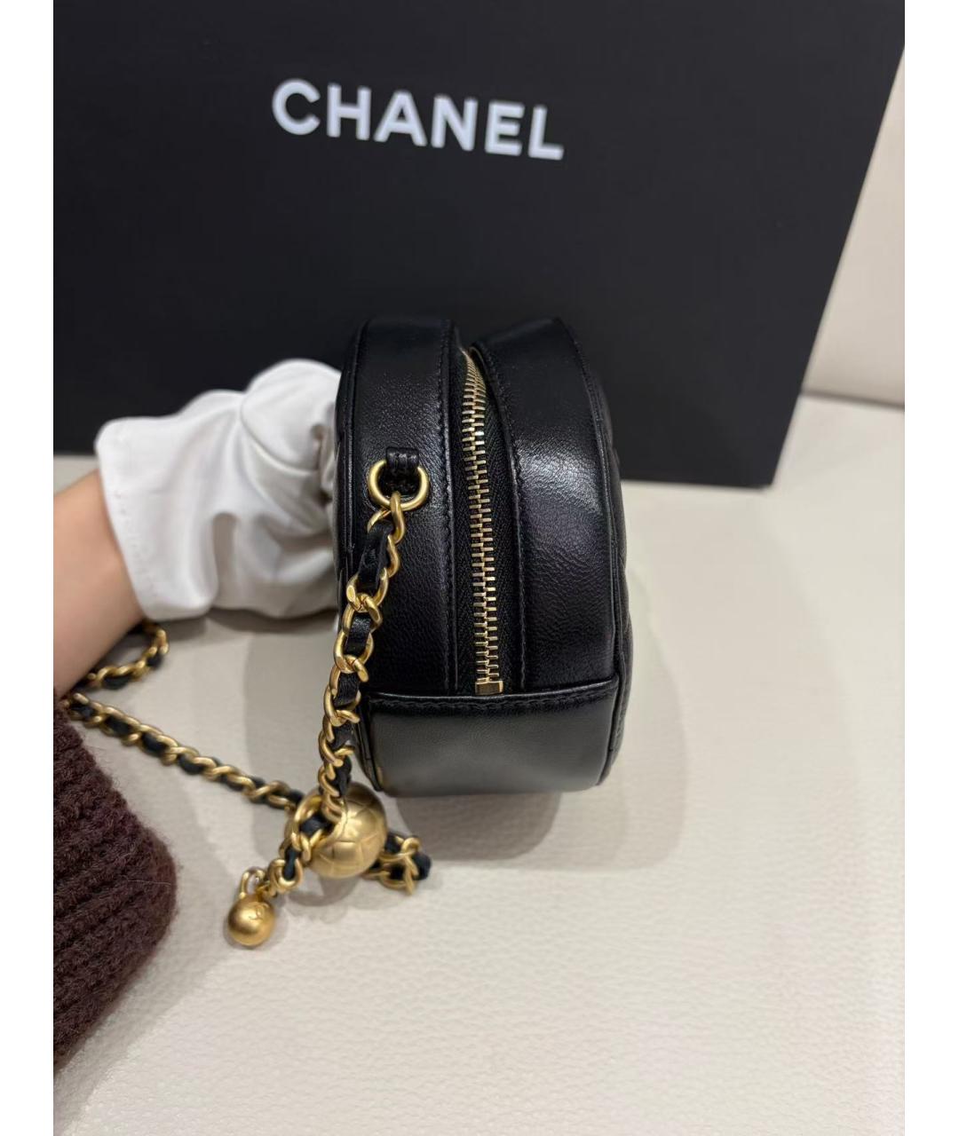CHANEL Черная кожаная сумка через плечо, фото 6