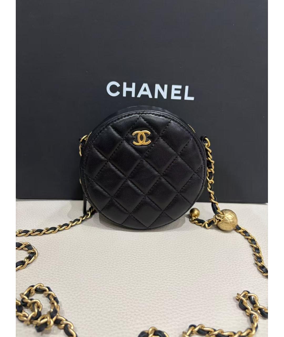 CHANEL Черная кожаная сумка через плечо, фото 9