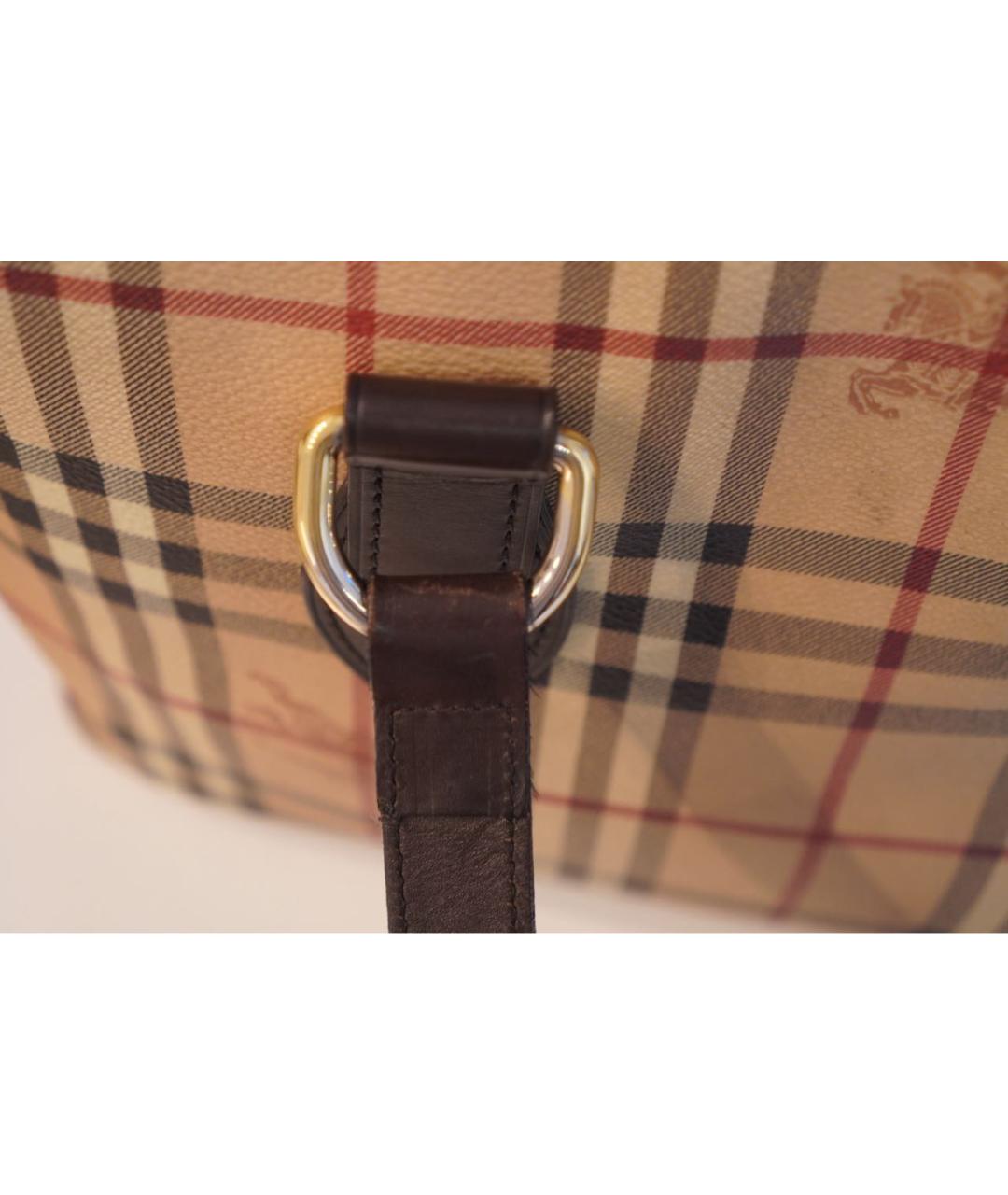 BURBERRY Бежевая кожаная сумка тоут, фото 7