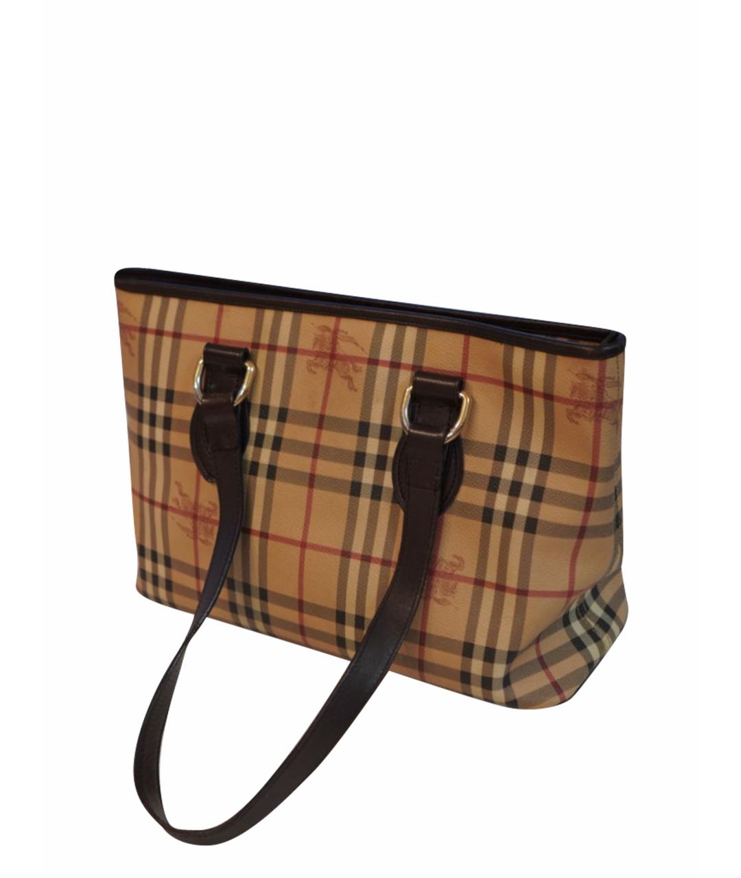 BURBERRY Бежевая кожаная сумка тоут, фото 1