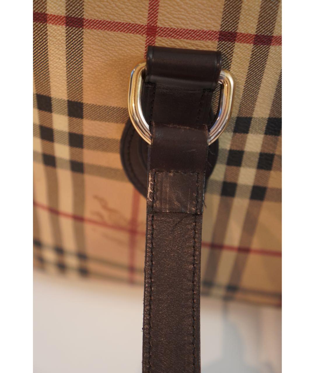 BURBERRY Бежевая кожаная сумка тоут, фото 6