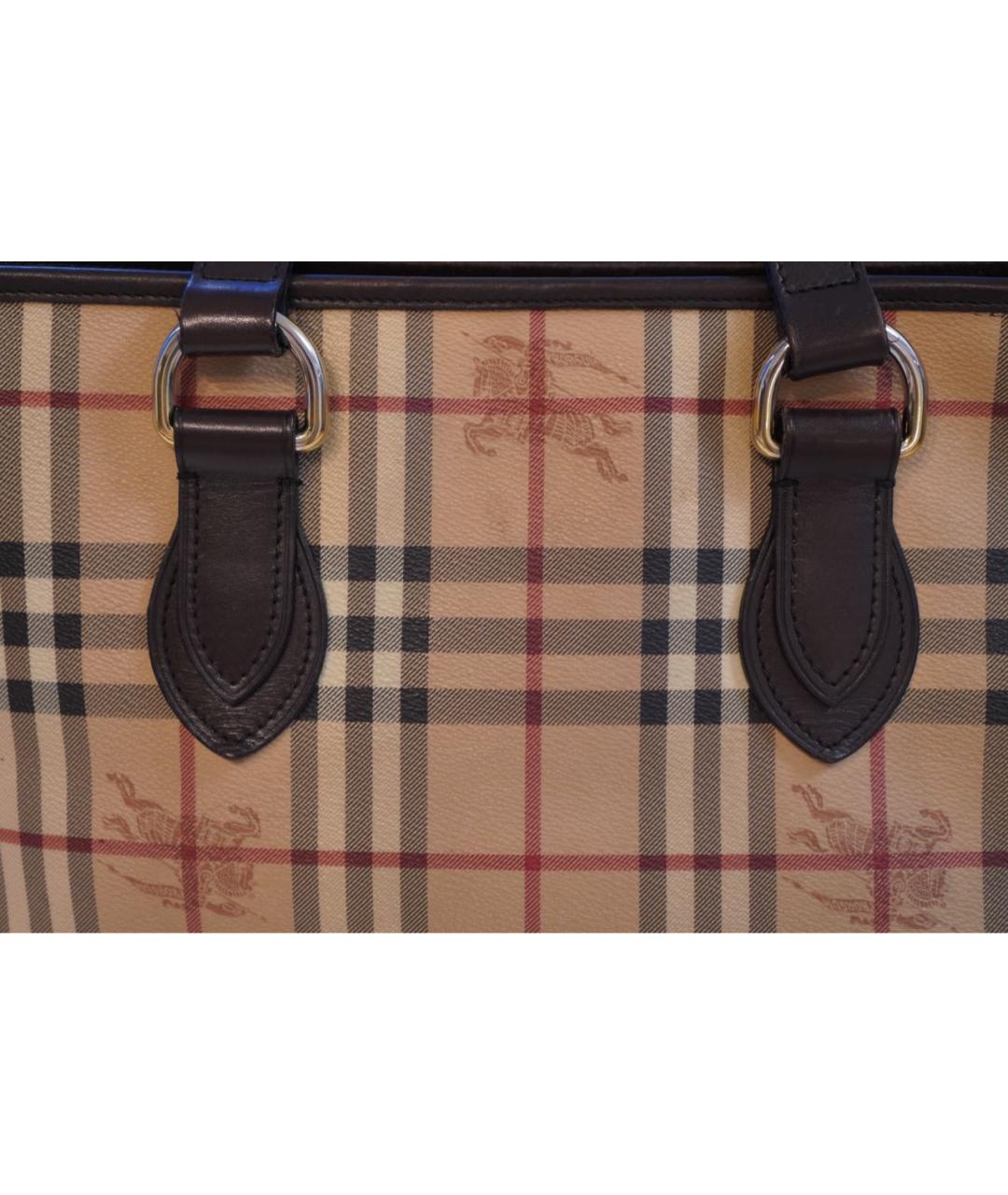 BURBERRY Бежевая кожаная сумка тоут, фото 5