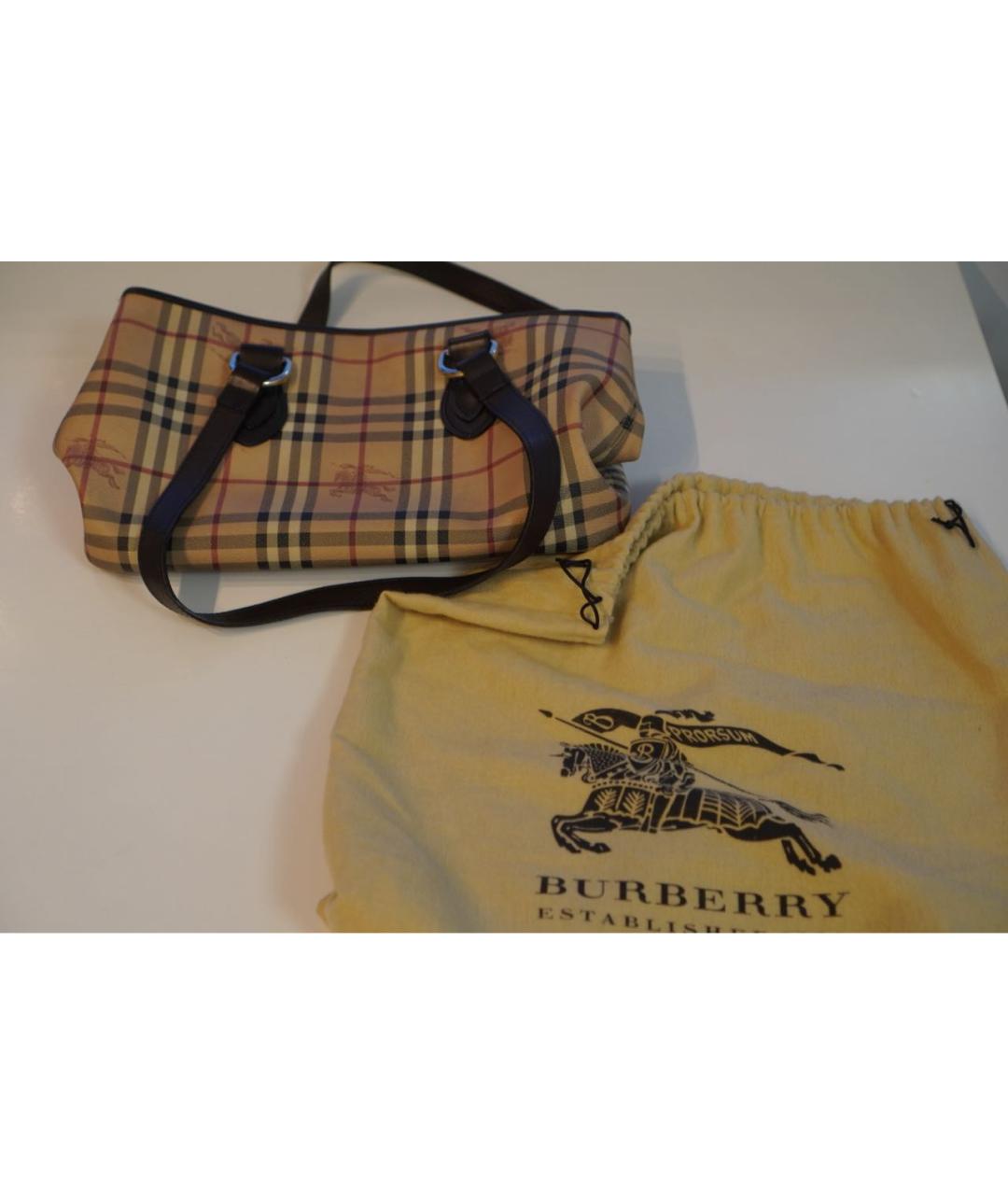 BURBERRY Бежевая кожаная сумка тоут, фото 4