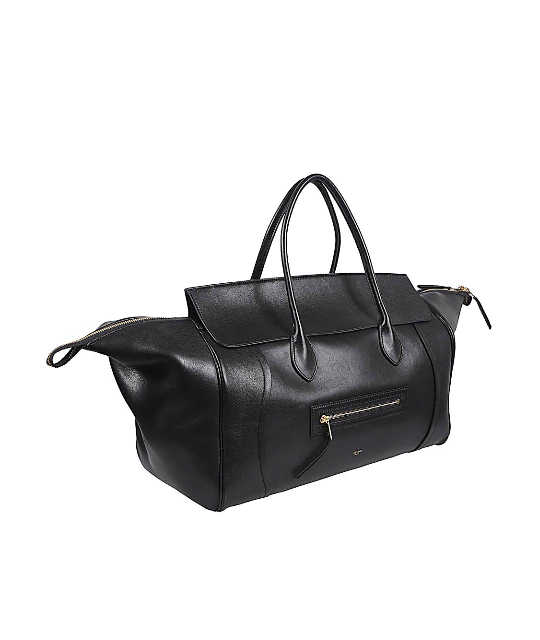 CELINE Черная кожаная сумка тоут, фото 3