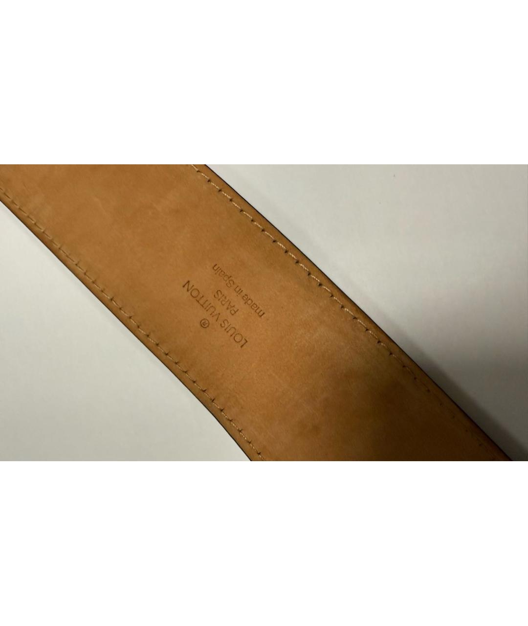 LOUIS VUITTON Черный кожаный ремень, фото 3