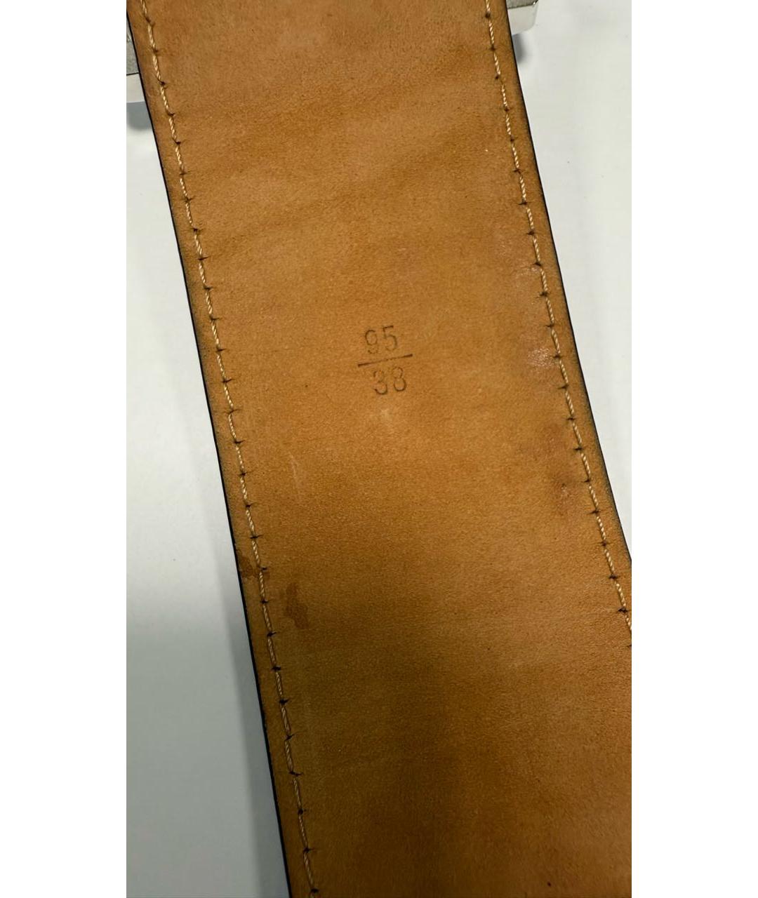 LOUIS VUITTON Черный кожаный ремень, фото 5