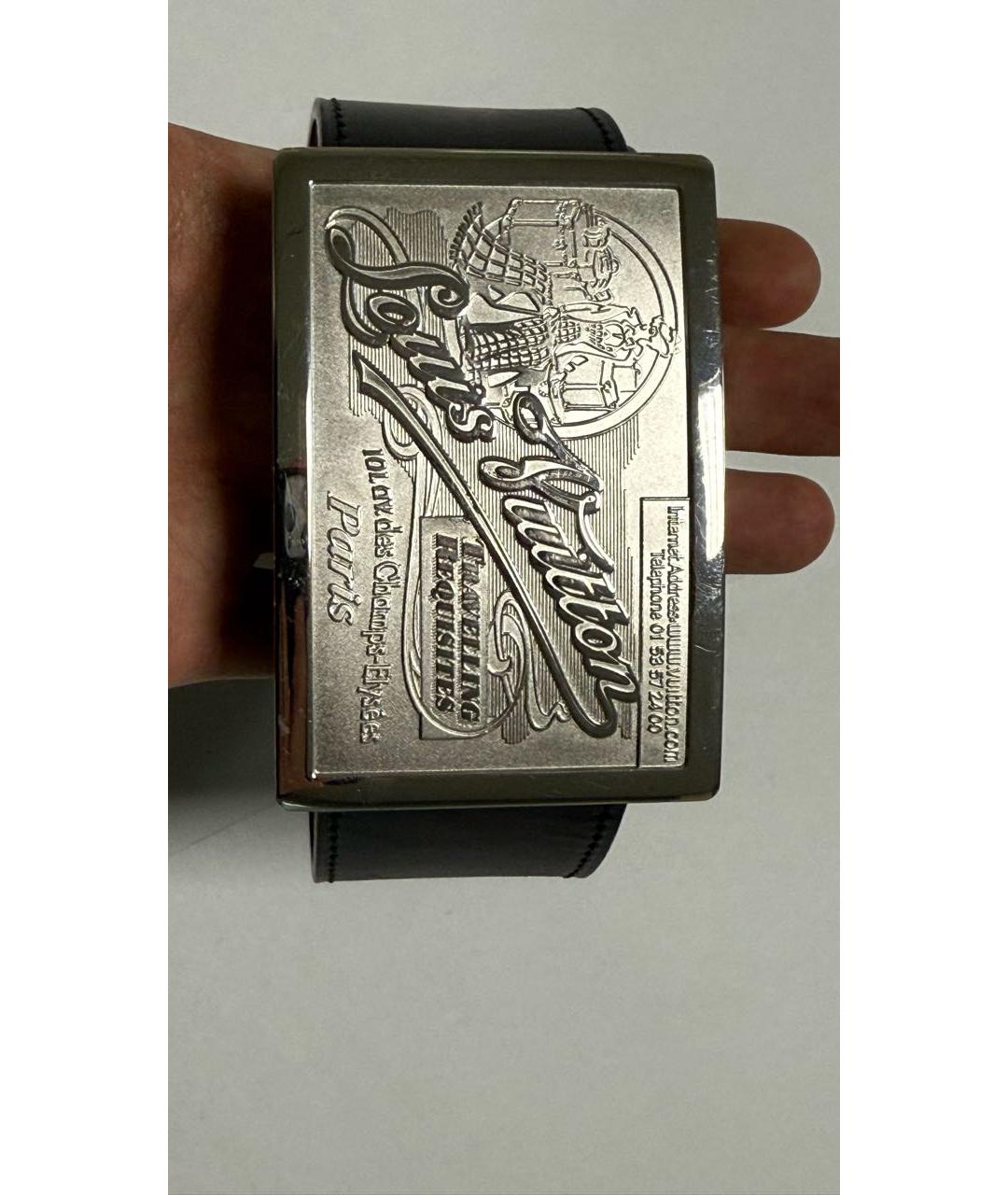 LOUIS VUITTON Черный кожаный ремень, фото 8