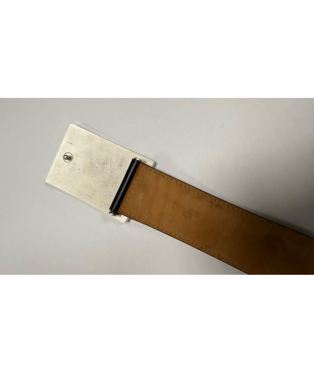 LOUIS VUITTON Черный кожаный ремень, фото 2