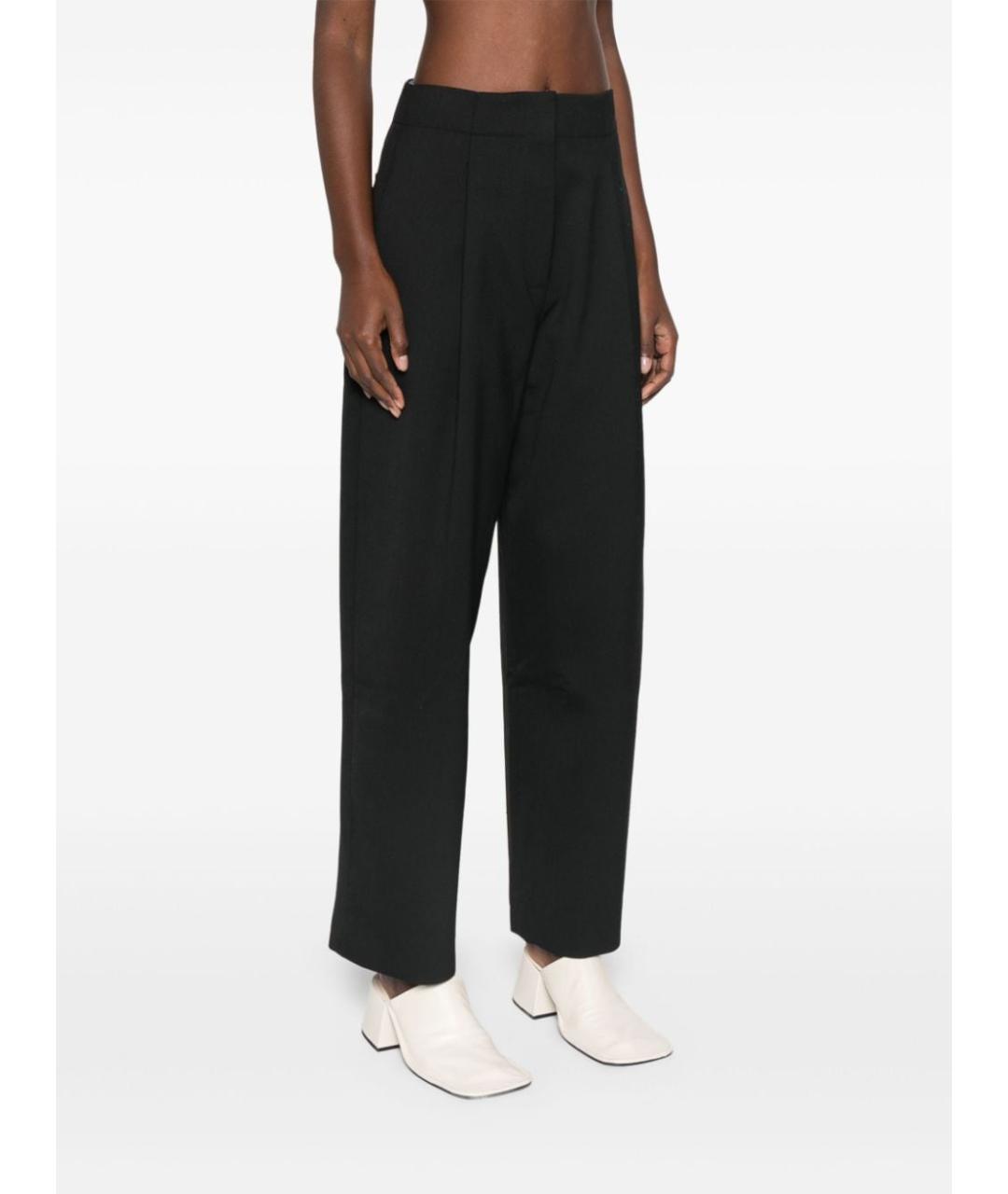 STUDIO NICHOLSON Черные полиэстеровые прямые брюки, фото 5