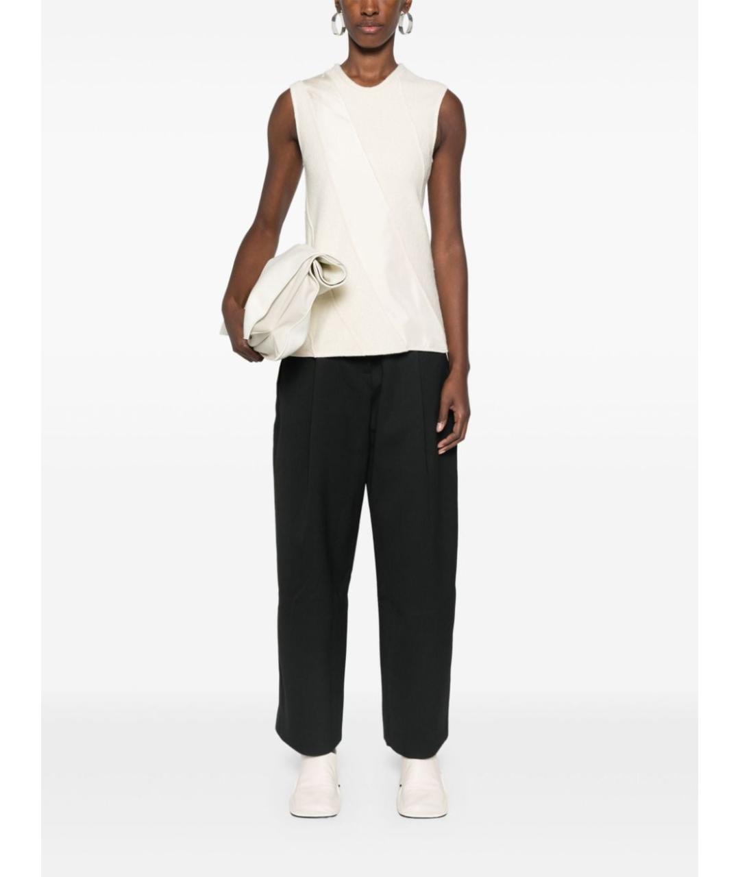 STUDIO NICHOLSON Черные полиэстеровые прямые брюки, фото 3