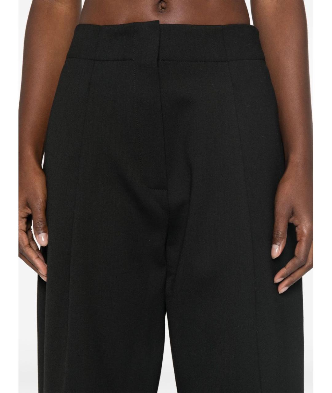STUDIO NICHOLSON Черные полиэстеровые прямые брюки, фото 4