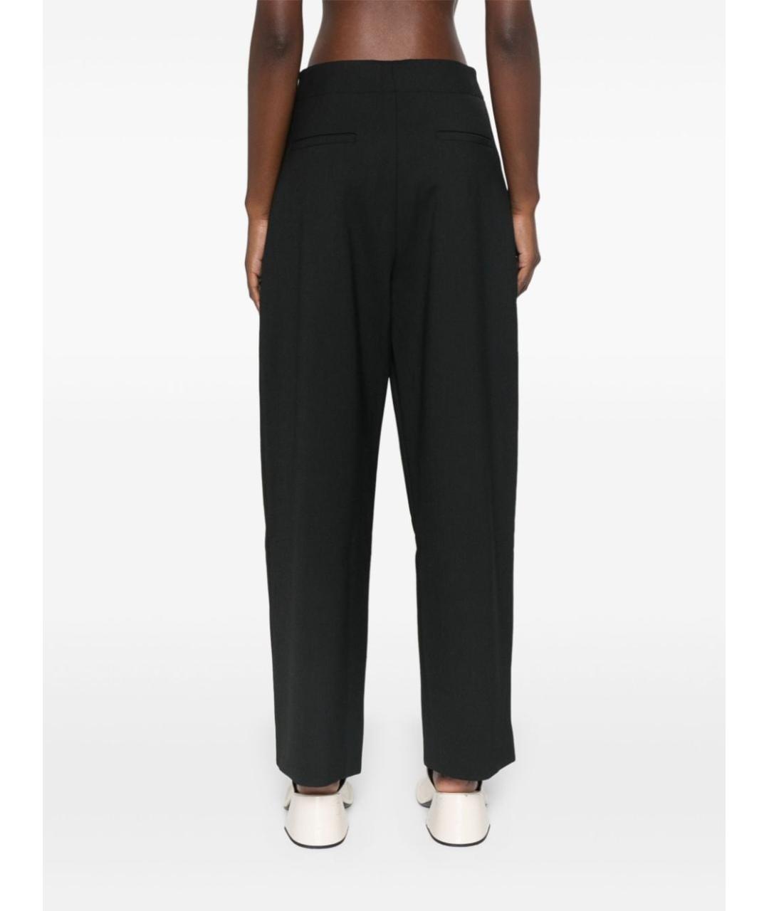 STUDIO NICHOLSON Черные полиэстеровые прямые брюки, фото 2