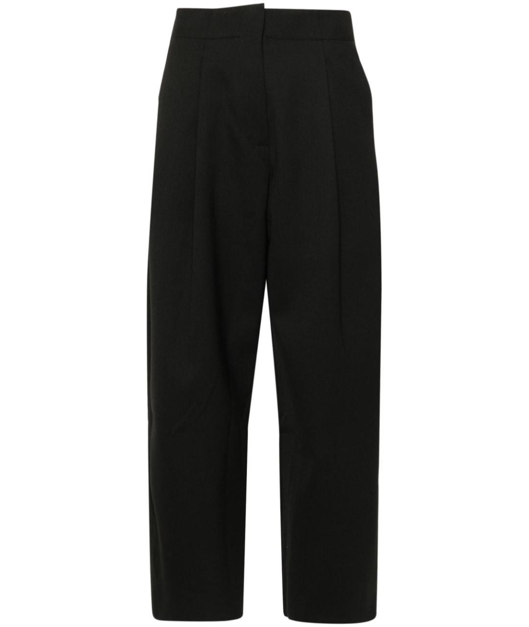 STUDIO NICHOLSON Черные полиэстеровые прямые брюки, фото 1