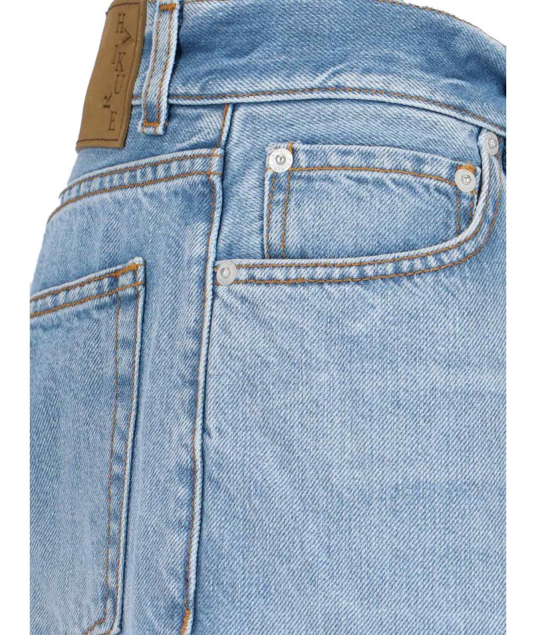 HAIKURE Голубые хлопковые прямые джинсы, фото 4